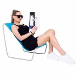 Scaun de plaja Sersimo GC026, pliabil, 90kg, 52x88cm, albastru