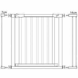 Poarta de siguranta Safety Gate pentru scari, ajustabila, din lemn cu structura otel, 96-103cm, negru maro