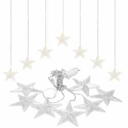 (DL) Ghirlanda luminoasa tip perdea cu stelute 72 LED-uri, 2m, pentru interior/exterior, iluminare alb