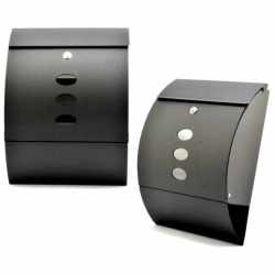Cutie postala de exterior, pentru gard sau perete, din otel zincat, cu incuietoare, 40x12x30cm, gri argintiu