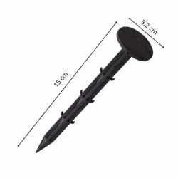 Set 50 cuie plastic fixare folii, tip ancora harpon, 150×32 mm, negru