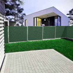 Panou de gard pentru intimitate in gradina, PVC, 35 x 0.19 m, verde