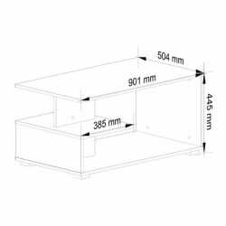 Masuta de cafea, PAL laminat, 90x51x45 cm, alb