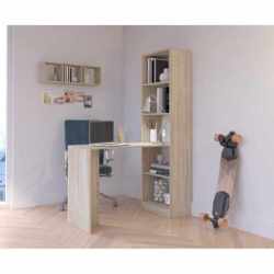 Birou cu rafturi SMART, PAL laminat, 125x50x180 cm, stejar sonoma