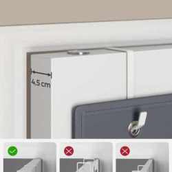 SONGMICS Organizator suspendat cu 4 compartimente, raft textil pentru usa sau perete, 33.5x12x100 cm, gri