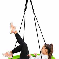 Leagan tip cuib Sersimo G-Line, 100cm, inaltime reglabila, 150 kg, Galben Negru