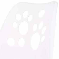 Scaun birou ergonomic, cu sezut din spuma, reglabil pe inaltime, maxim 120 kg, 90x49x48 cm, alb si roz