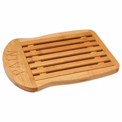 Tocator bambus 5Five dublu pentru paine cu colector firimituri, 34x26x2 cm