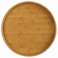 Tava servire rotunda 5Five din bambus si MDF, diametru 40 cm, maro natur