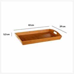 Tava servire 5Five dreptunghiulara din bambus, 44x29 cm, maro natur