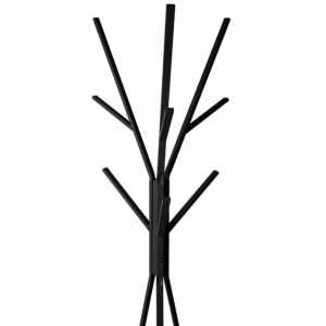Cuier metalic 5Five cu 9 carlige, 45x40x180 cm, otel si MDF, negru