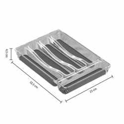 Tava organizare tacamuri 5Five Tidy Smart cu 5 compartimente, 23x33x5 cm, gri