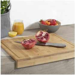 Tocator pentru colt blat 5Five din bambus cu sant colector, 35x24 cm, natur