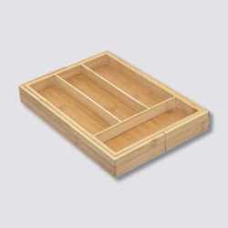 Organizator extensibil tacamuri 5Five din bambus cu 6 compartimente, 35x39x4 cm, natur