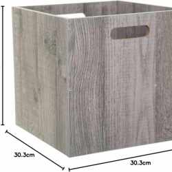 Cutie depozitare 5Five din lemn MDF, pentru raft, 30x30x30 cm, gri