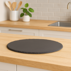 Platou servire Atmosphera ardezie, diametru 32 cm, negru