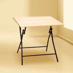 Masa pliabila 5Five patrata pentru 4 persoane, MDF si otel, 80x80x75 cm, bej