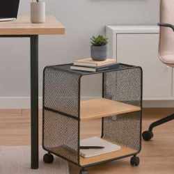 Etajera 5Five cu 2 compartimente, MDF si metal, 43x28x52 cm, negru
