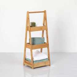 Etajera 5Five Green Harmony 3 niveluri, din bambus, 30x25x78 cm, maro natur