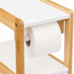 Suport hartie igienica 5Five Natureo cu dulapior, MDF, 33x20x80 cm, alb