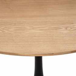 Masa rotunda Atmosphera Elias, 102x74 cm, MDF si metal, negru si stejar
