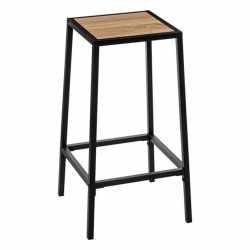 Set 2 scaune bar 5Five Aliaj din otel, 32x32x71 cm, negru