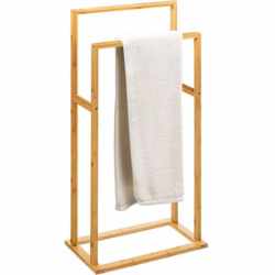 Suport prosoape 5Five Bamboo, 2 brate, bambus, 42x24x82 cm, maro