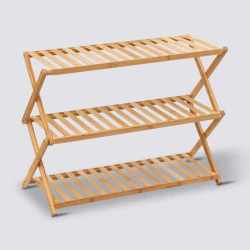 Etajera pantofi pliabila din bambus, pentru 9 perechi, 70x29x53 cm, natur