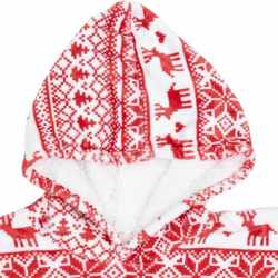 Bluza pentru adulti cu design scandinav de Craciun, oversize, 85x118 cm, rosu