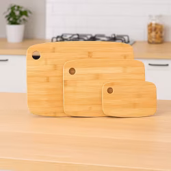 Set 3 tocatoare 5Five Bambou din bambus, 37x28 cm, 29x21 cm si 19x14 cm, maro natur