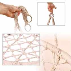 Scaun rotund tip leagan suspendat cu perna Confort Plus, casa sau gradina, ecru