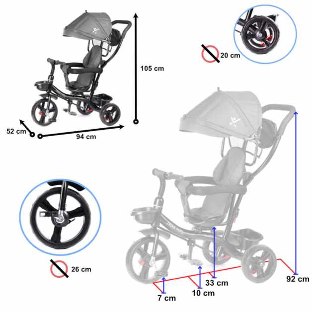 KX6200 Rowerek trójkołowy Trike Fix Lite szary 3
