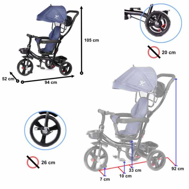 KX6200_1 Rowerek trójkołowy Trike Fix Lite granatowy 3