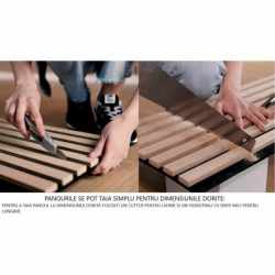Riflaj MDF decorativ LDA PREMIUM de tip Panou Acoustic, Stejar Natur Saragossa, 260x40 cm