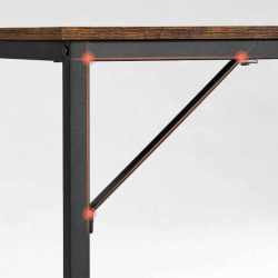 VASAGLE Birou PC compact, stil industrial, PAL si cadru metalic, 80x50x76 cm, maro rustic