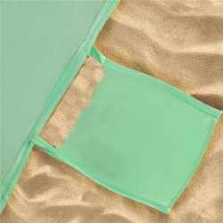 Cort plaja XXL semi-inchis cu protectie UV, podea izolanta, 210x120x112 cm, verde