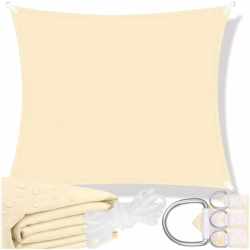 Prelata umbrire 3x3 m pentru terasa sau balcon, impermeabila, protectie UV, crem