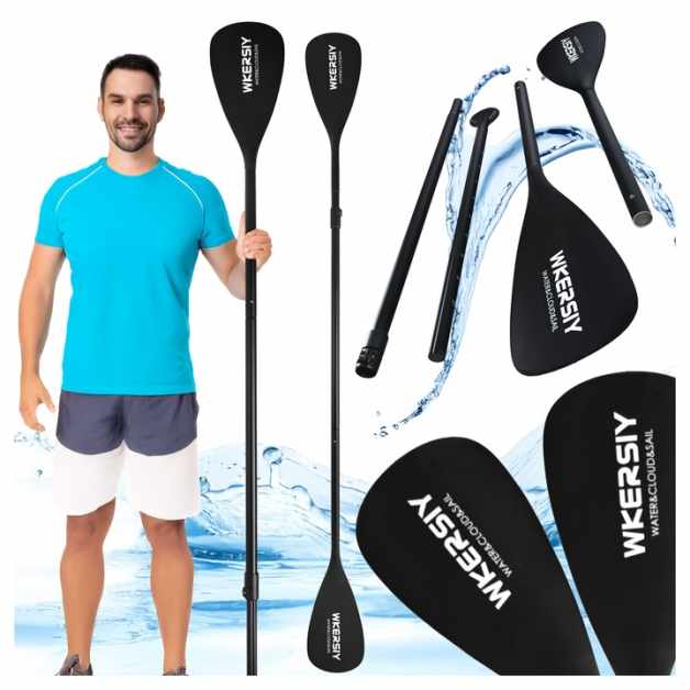 Skladane-Wioslo-4-Czesciowe-Kajakowe-Do-Deski-SUP-170-215cm-2w1-Lekkie-Stan-opakowania-oryginalne