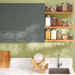 Suport vase pliabil 5Five Bambou, 42x35x25 cm, 2 niveluri, bambus natural, bej