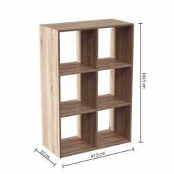 Etajera 5Five Mix n'Modul cu 6 compartimente, PAL, 68x32x101 cm, bej