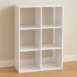 Biblioteca 5Five Mix n'Modul, 6 compartimente, PAL, 68x32x101 cm, alb