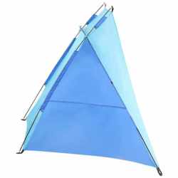 Cort plaja pentru 2 persoane, cu protectie UV si podea izolanta, 200x100x105 cm, albastru