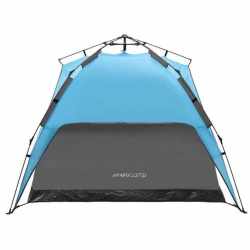 Cort camping 3 persoane, automat cu sistem pop-up, 2 intrari, 2000 mm, 210x180x140 cm, albastru