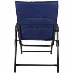Scaun pliabil de gradina cu perna, structura metalica, 59x66x90 cm, albastru
