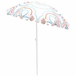 Umbrela de plaja 160 cm cu structura metalica, inclinare reglabila, husa transport, multicolor