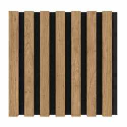 Modul riflaj MDF decorativ LDA PREMIUM de tip panou acustic, Stejar Saragossa, 30x30 cm