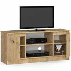 Comoda TV cu 2 usi si o polita, PAL laminat 16 mm, 120x40x55 cm, stejar artisan