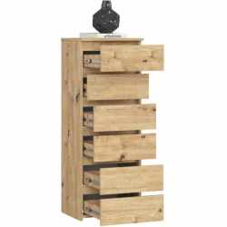 Comoda cu 6 sertare, PAL laminat 16 mm, 40x35x109 cm, stejar artisan