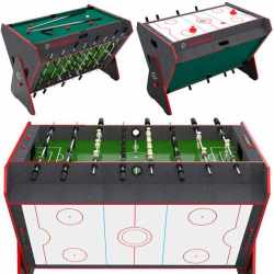 Masa de joc multifunctionala 3 in 1, fotbal, biliard si air hockey, 124x84x85 cm