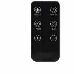Semineu electric cu efect de flacara, 2000W, 2 trepte, termostat, 29x16x39 cm, negru